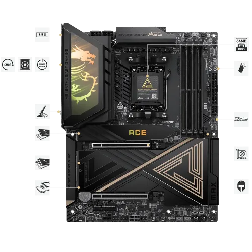 MSI MEG X870E ACE MAX AMD AM5 ATX Motherboard