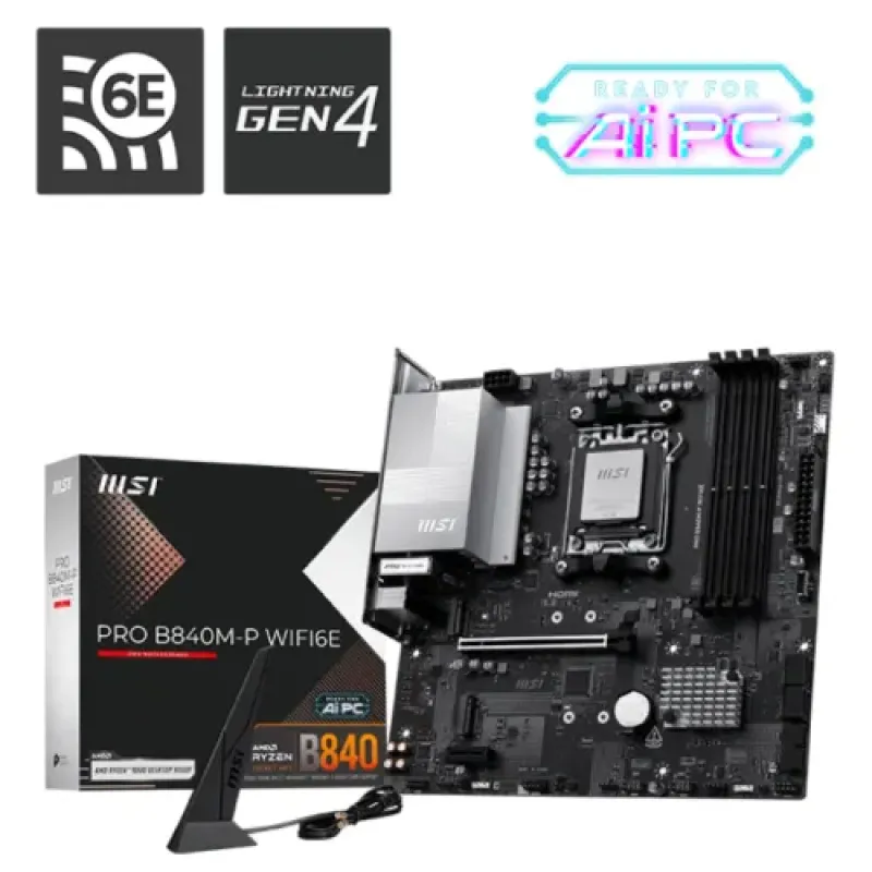 MSI PRO B840M-P WIFI6E AM5 mATX Motherboard