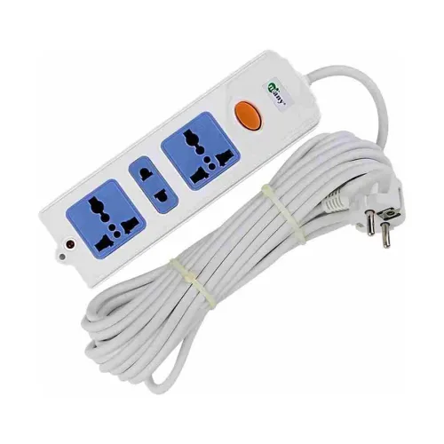Many 2 Pin 3 Port (2 Pin 1 Port, 3 Pin 2 Port) White 10M Power Strip