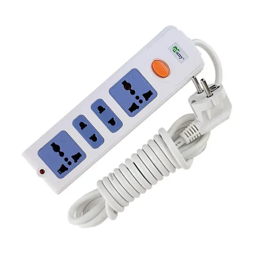Many 2 Pin 4 Port (2 Pin 2 Port, 3 Pin 2 Port) White 6M Power Strip