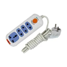 Many 2 Pin 4 Port (2 Pin 3 Port, 3 Pin 1 Port) White 2M Power Strip 