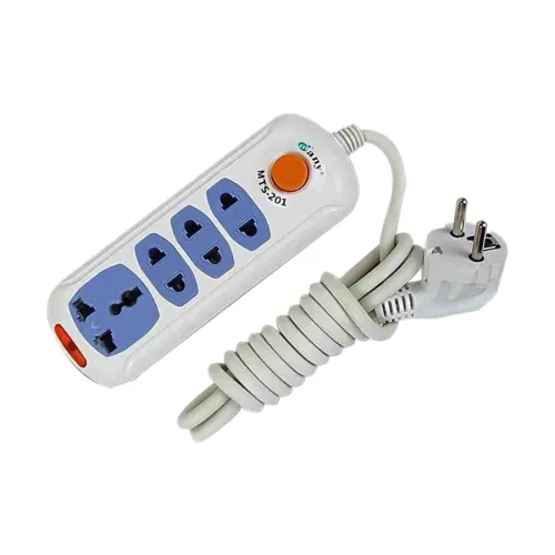 Many 2 Pin 4 Port (2 Pin 3 Port, 3 Pin 1 Port) White 2M Power Strip 