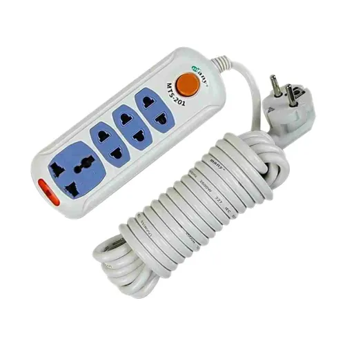 Many 2 Pin 4 Port (2 Pin 3 Port, 3 Pin 1 Port) White 5M Power Strip