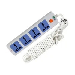 Many 2 Pin 4 Port White 5M Power Strip