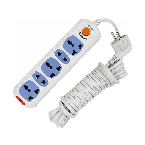 Many 2 Pin 5 Port (2 Pin 2 Port, 3 Pin 3 Port) White 5M Power Strip