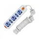 Many 2 Pin 5 Port (2 Pin 2 Port, 3 Pin 3 Port) White 2M Power Strip