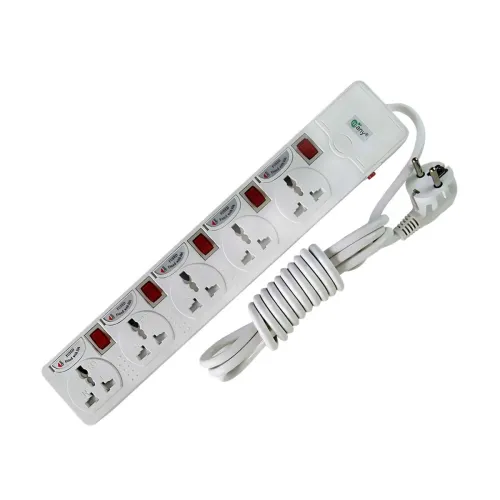 Many 2 Pin 5 Port White 3M Power Strip