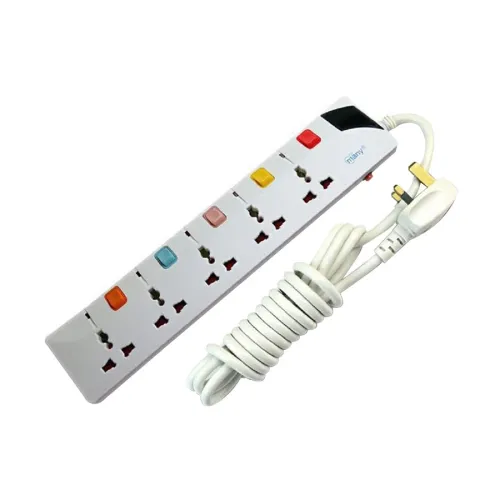 Many 3 Pin 5 Port White 3M Power Strip