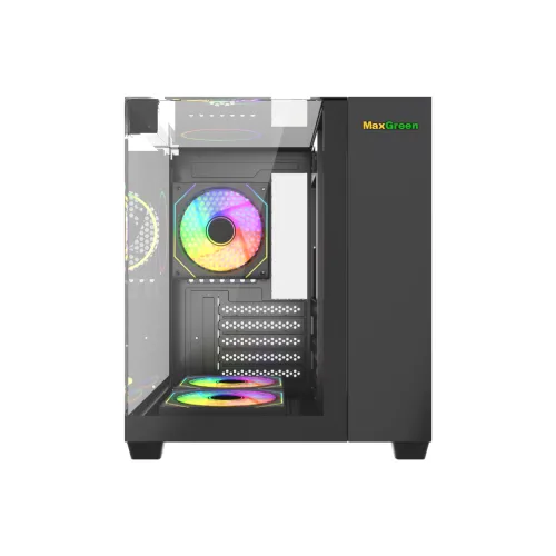 MaxGreen S275-33 Mid-Tower M-ATX Casing With 3x MaxGreen M57 ARGB Fan