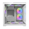 MaxGreen Bright Wave F7 Mid Tower M-ATX Gaming Casing With 7x ARGB Fan (White)