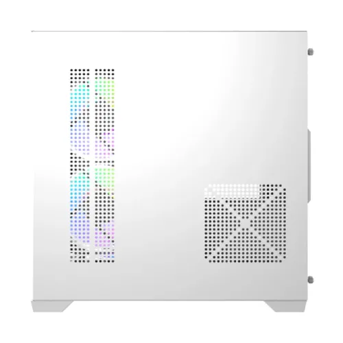 MaxGreen Bright Wave F7 Mid Tower M-ATX Gaming Casing With 7x ARGB Fan (White)