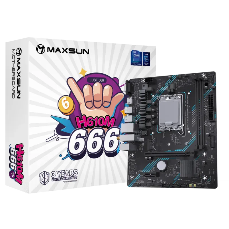 MAXSUN MS-H610M INTEL 666 WIFI6 M-ATX D5 Motherboard
