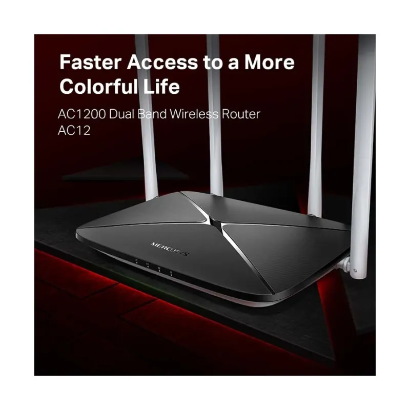 Mercusys AC12 AC1200 Dual Band Wireless Router (4 Antenna)