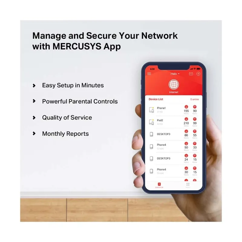 Mercusys HALO H50G AC1900 Mbps Gigabit Dual-Band Wi-Fi 5 Mesh Router (2-Pack)