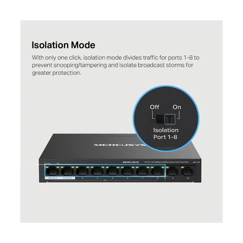 Mercusys MS110P 10-Port Unmanaged Desktop Switch