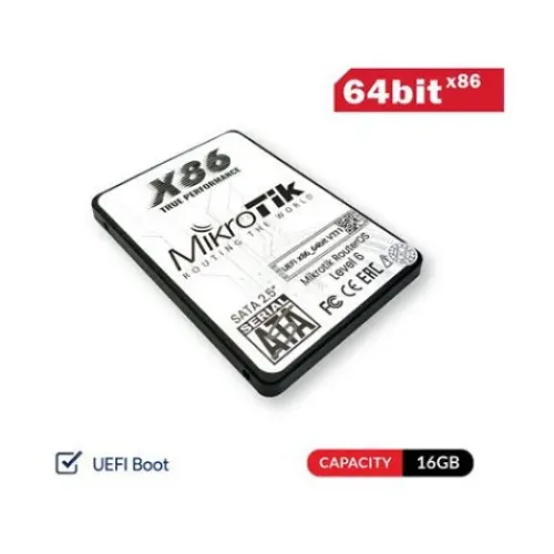 MikroTik 2.5in SATA 128GB SSD UEFI x86 RouterOS 64bit License (Pre-Install) Level 6