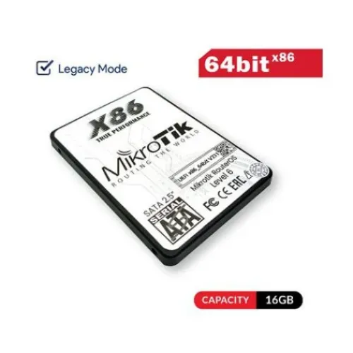 MikroTik 2.5in SATA 16GB SSD Legacy x86 RouterOS 64bit License (Pre-Install) Level 6