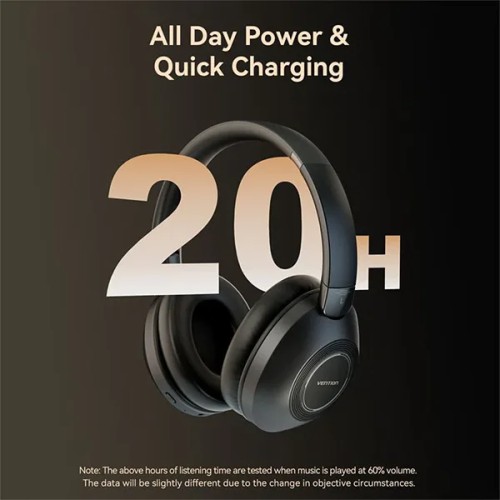 VENTION NBBB0 SoundMate S11 On-Ear Wireless Headphone - Black VENTION NBBB0 SoundMate S11 On-Ear Wireless Headphone - Black
