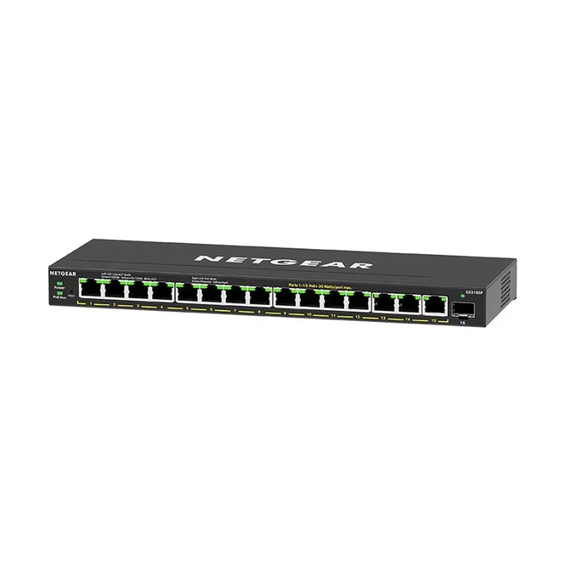 Netgear GS316EP 16 Port (15 Port PoE+ & 1 SFP Port) Gigabit Mananged Desktop Switch