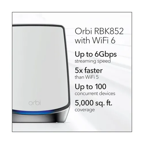 Netgear Orbi RBK852 AX6000 Mbps Gigabit Tri-band Wi-Fi System Network Router