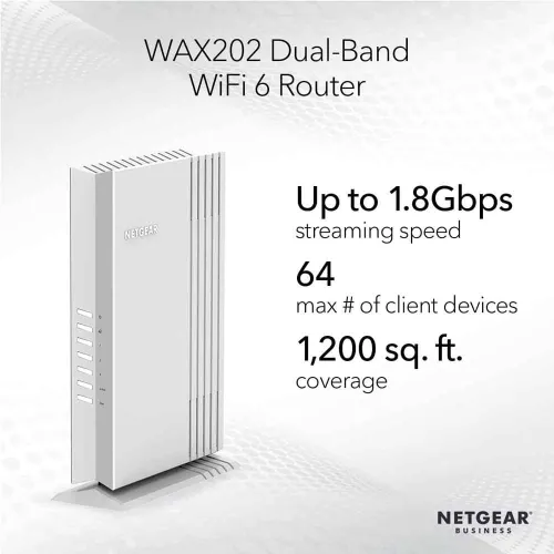 Netgear WAX202 (WiFi 6) AX1800 Mbps Gigabit Dual-band Wireless Access Point