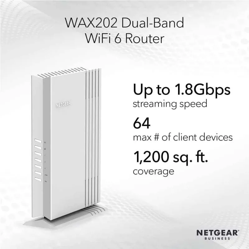 Netgear WAX202 (WiFi 6) AX1800 Mbps Gigabit Dual-band Wireless Access Point