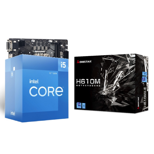 Intel Core i5-12400 with Biostar H610MH Motherboard Combo