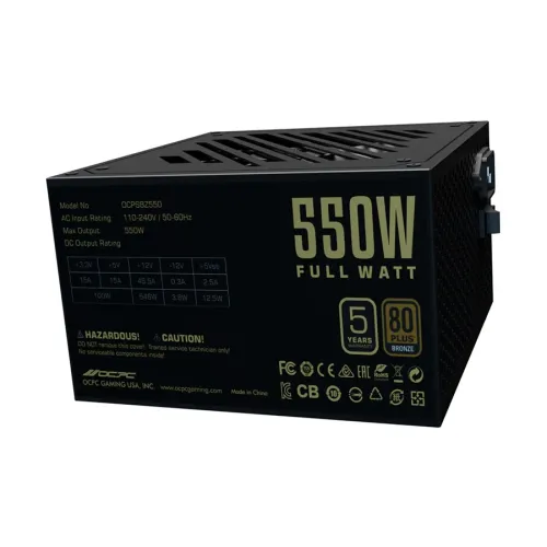 OCPC ENERGIA BZ550 550W 80+ Bronze ATX Power Supply