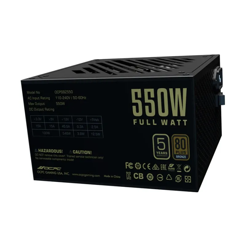 OCPC ENERGIA BZ550 550W 80+ Bronze ATX Power Supply