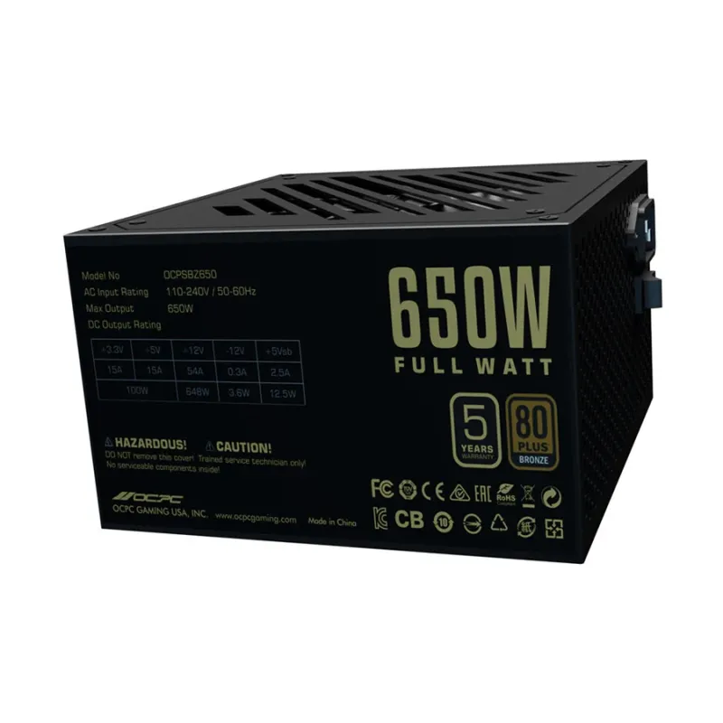 OCPC ENERGIA BZ650 650W 80+ Bronze ATX Power Supply