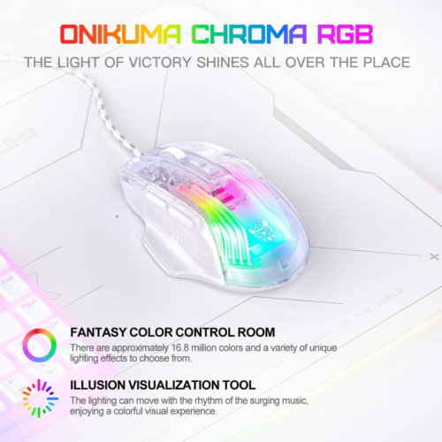ONIKUMA CW923 12800 DPI Wired RGB Transparent Gaming Mouse ONIKUMA CW923 12800 DPI Wired RGB Transparent Gaming Mouse