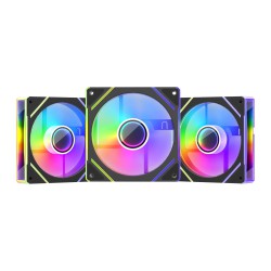 1stPlayer FC7 3 in 1 120mm ARGB Case Fans with Remote and Hub Black