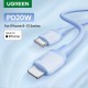 Ugreen US387 (20313) USB Type-C Male to Lightning Male, 1 Meter, Navy blue Charging & Data Cable