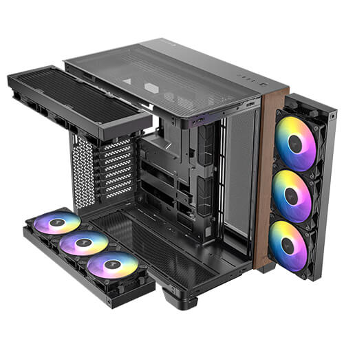 Antec C8 CURVE WOOD Constellation Series Full View E-ATX Full Tower Gaming Casing