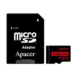 Apacer R100 MicroSDXC UHS-I U1 V10 A1 64GB Class-10 Memory Card with Adapter