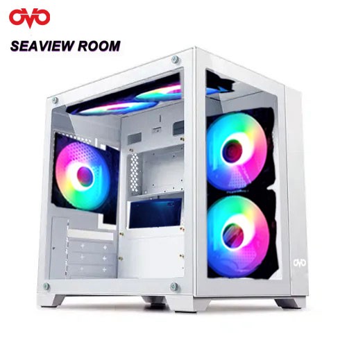 OVO SEAVIEW FH-919 MINI RGB GAMING CASE (WHITE)