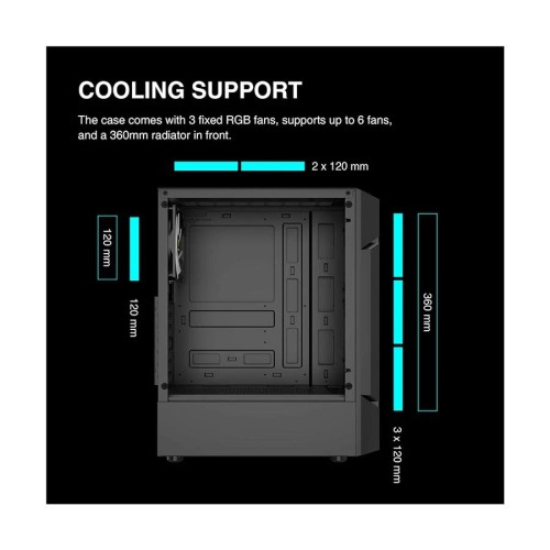Gamdias AURA GC7 RGB ATX Mid-Tower Gaming Casing With 450W PSU