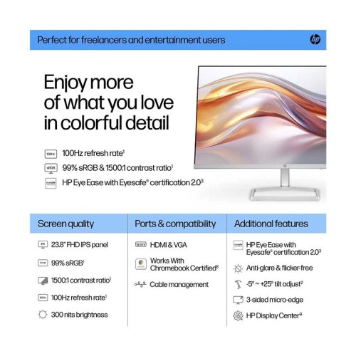 HP Series 524SF 23.8" 100Hz FHD IPS Monitor