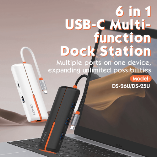 LDNIO DS-26U 6 In 1 USB C Docking Station