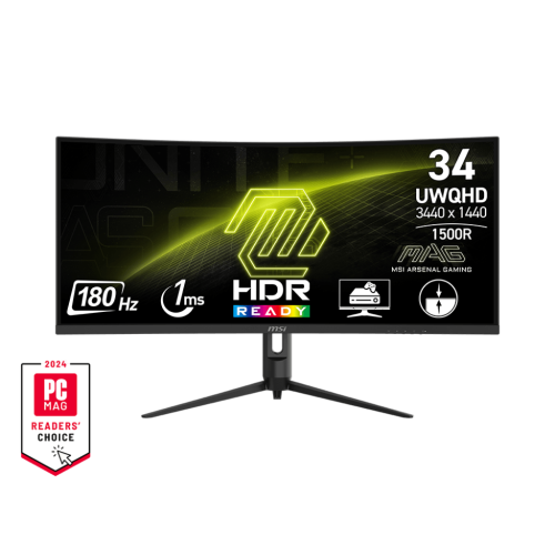 MSI MAG 342CQR E2 34" UWQHD 180Hz VA Curved Gaming Monitor