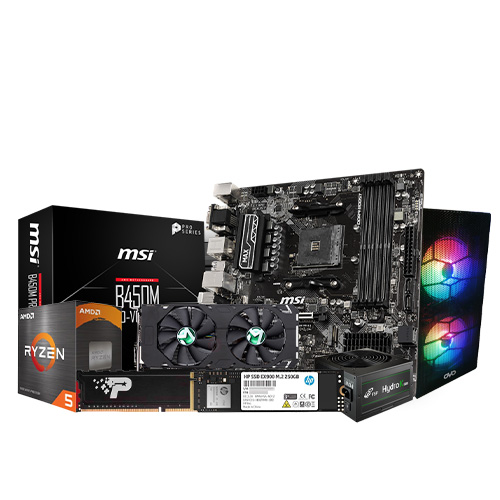 MSI B450M Pro-vdh Max With AMD Ryzen 5 5500 Processor Custom Desktop PC