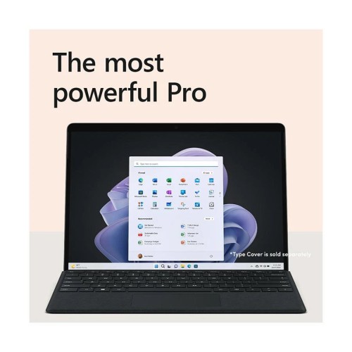 Microsoft Surface Pro 9 (Wi-Fi) Intel Core i5 1235U 8GB RAM 256GB SSD 13 Inch Pixelsense Flow Multi Touch Display Graphite 2-in-1 Detachable Laptop (Type Cover is sold separately)