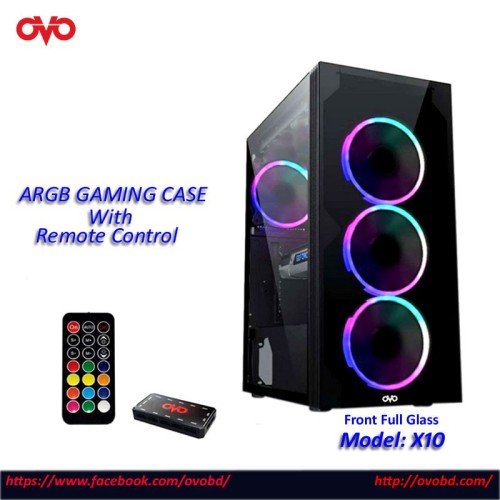 OVO X10 Mid Tower Gaming ARGB With Remote Control Case