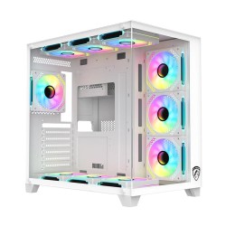 PC Power ICEBERG V3 10 Fans Mid Tower Gaming Casing (White)