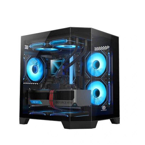 Revenger Air Box Mini ARGB Mid-Tower Gaming Desktop Case (Black)