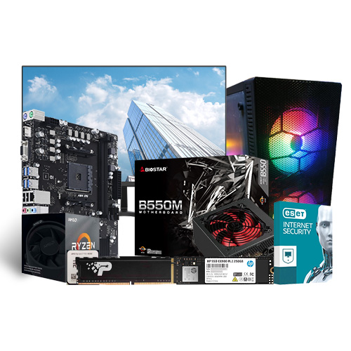 BIOSTAR B550MH DDR4 With AMD Ryzen 5 Pro 4650G Processor Custom Desktop PC