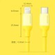 Ugreen US387 (90226) USB Type-C Male to Lightning Male, 1 Meter, Yellow Charging & Data Cable