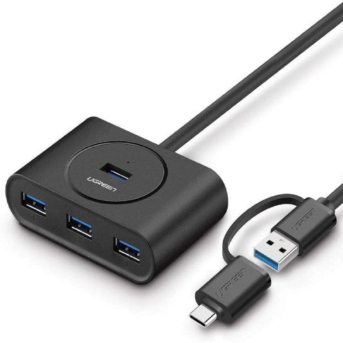 Ugreen CR113 (40850) USB & Type-C Male to Quad USB Female 1 Meter Black HUB