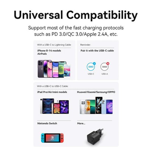 Vention FALB0-US 20W USB-C Wall Charger Vention FALB0-US 20W USB-C Wall Charger