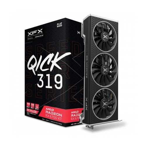 XFX Speedster Qick 319 AMD Radeon Rx 6700 Xt Black 12gb Gddr6 Gaming Graphics Card